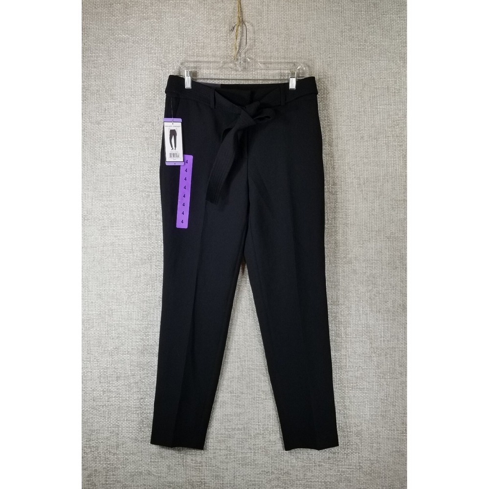 Hilary Radley Tie Belt Dress Pants Trousers Black Women's 4 (32x28.5) NWT